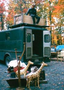 Loading the old Bell truck in Quebec