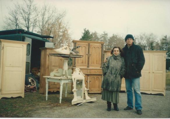 Jeanine and I with ordered cupboards