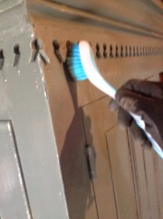 waxing with a stiff brush